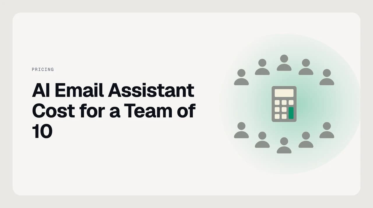 AI email assistant cost for a team of 10 — packaging shapes, vendor discount thresholds, and a worked annual budget