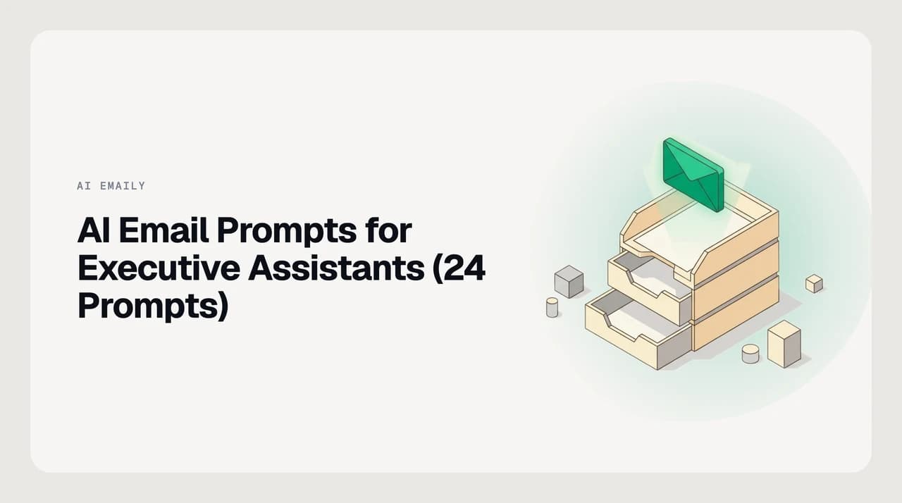 AI prompts for executive assistants — an assistant using AI to draft emails on behalf of an executive, showing drafting, approval, and authority controls