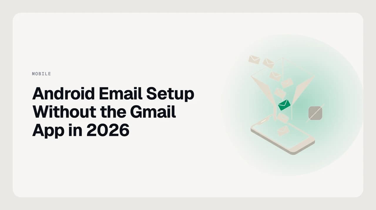 Diagram showing an Android phone connecting to an IMAP email server through a third-party email client, bypassing the default Gmail app