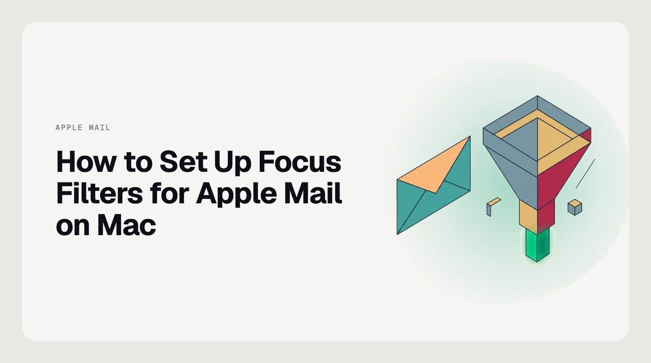 Apple Mail Focus filter setup on Mac — System Settings Focus panel showing account selection for a Personal Focus mode on macOS Ventura
