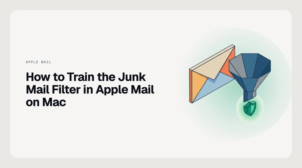 Apple Mail junk filter training on Mac — junk mail settings pane and the workflow for marking messages as junk or not junk on macOS