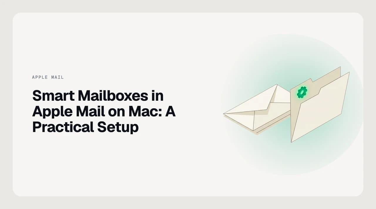 Diagram illustrating how Smart Mailboxes in Apple Mail on Mac display filtered message views without moving messages from their original folders