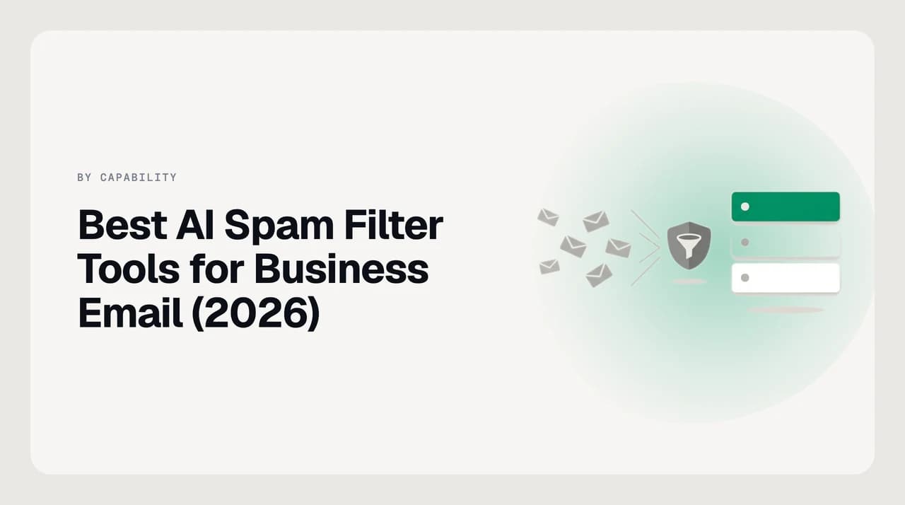 Comparison chart ranking the best AI spam filter tools for business email by quarantine visibility and false positives