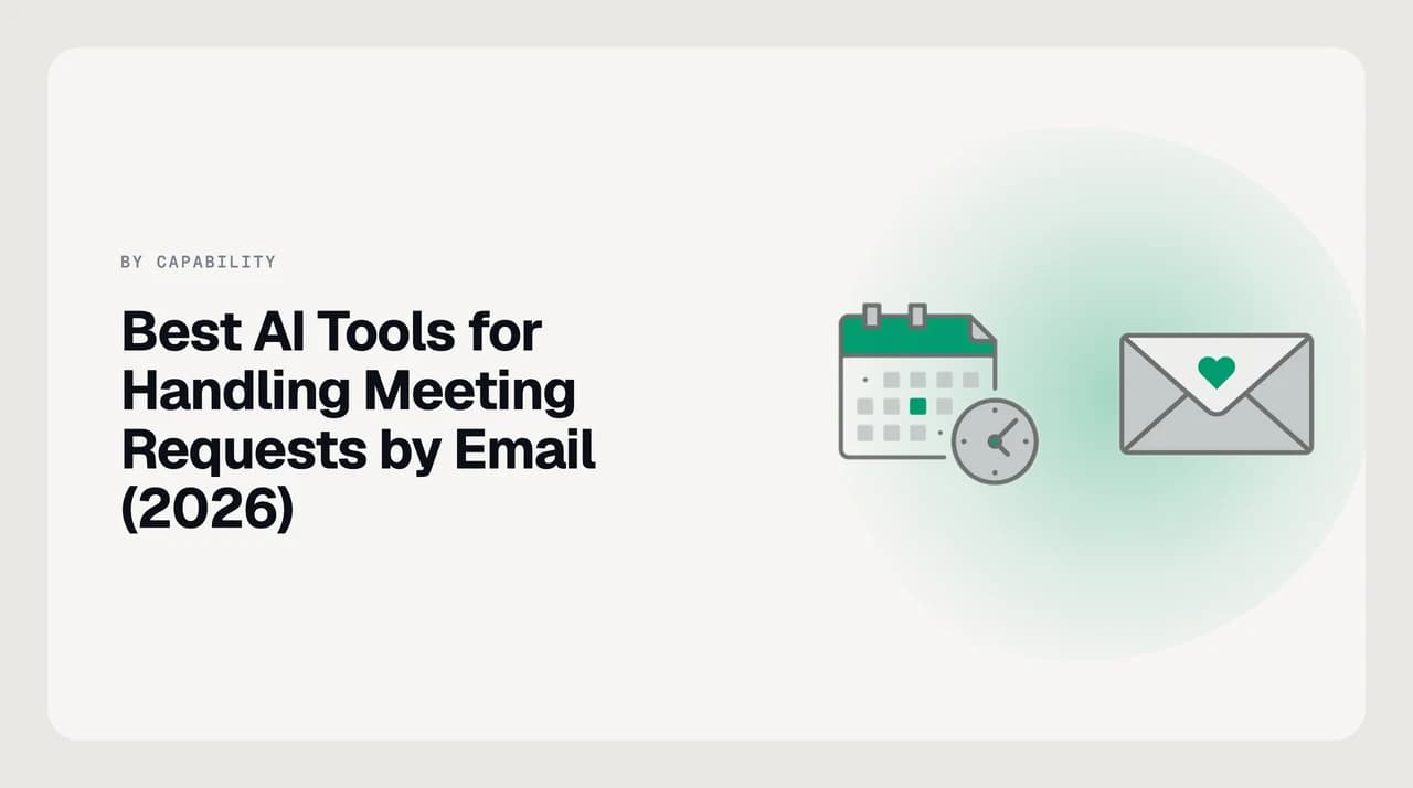 Comparison illustration of AI tools that handle meeting requests by email, showing an inbox agent proposing times against a booking-link workflow