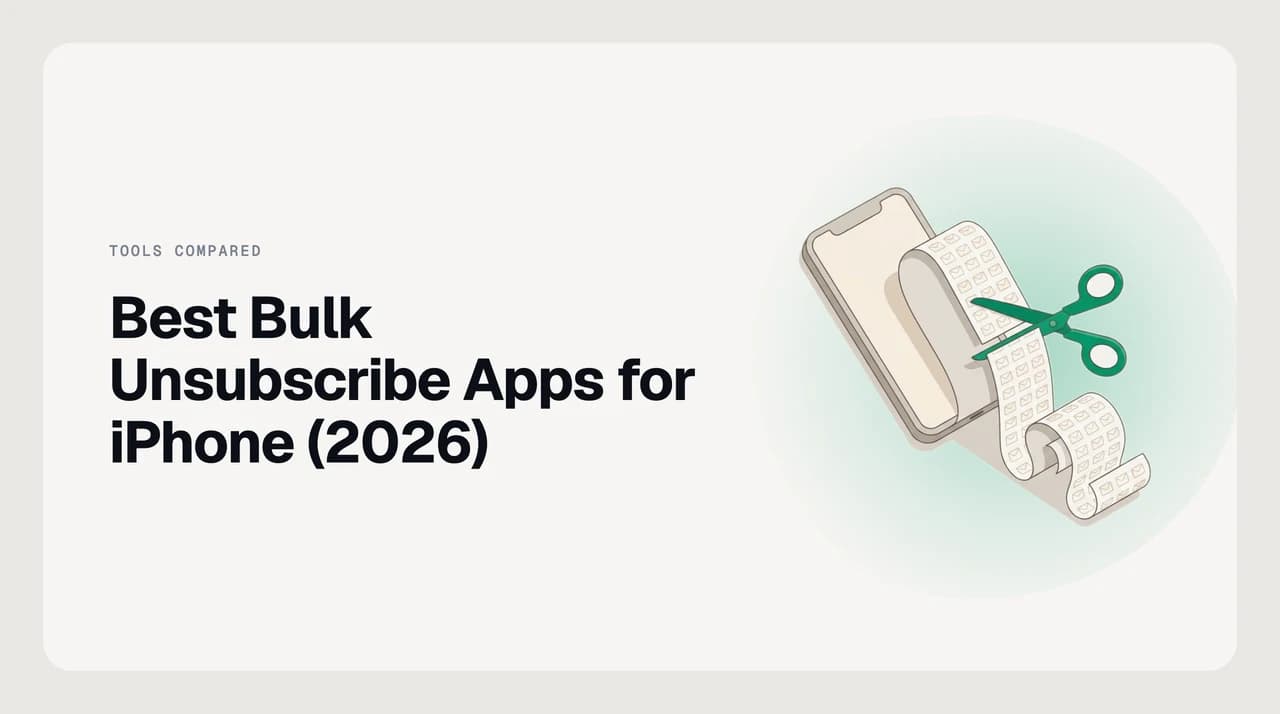 Best bulk unsubscribe apps for iPhone in 2026 — comparison of dedicated iOS unsubscribe tools versus Apple Mail's native Unsubscribe banner