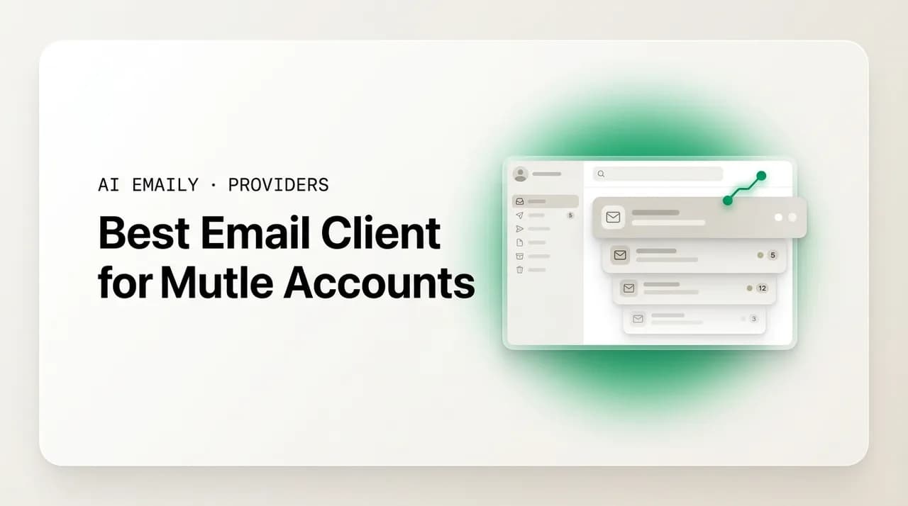 AI Emaily blog cover for the best email client for multiple accounts, showing one client with several mailboxes