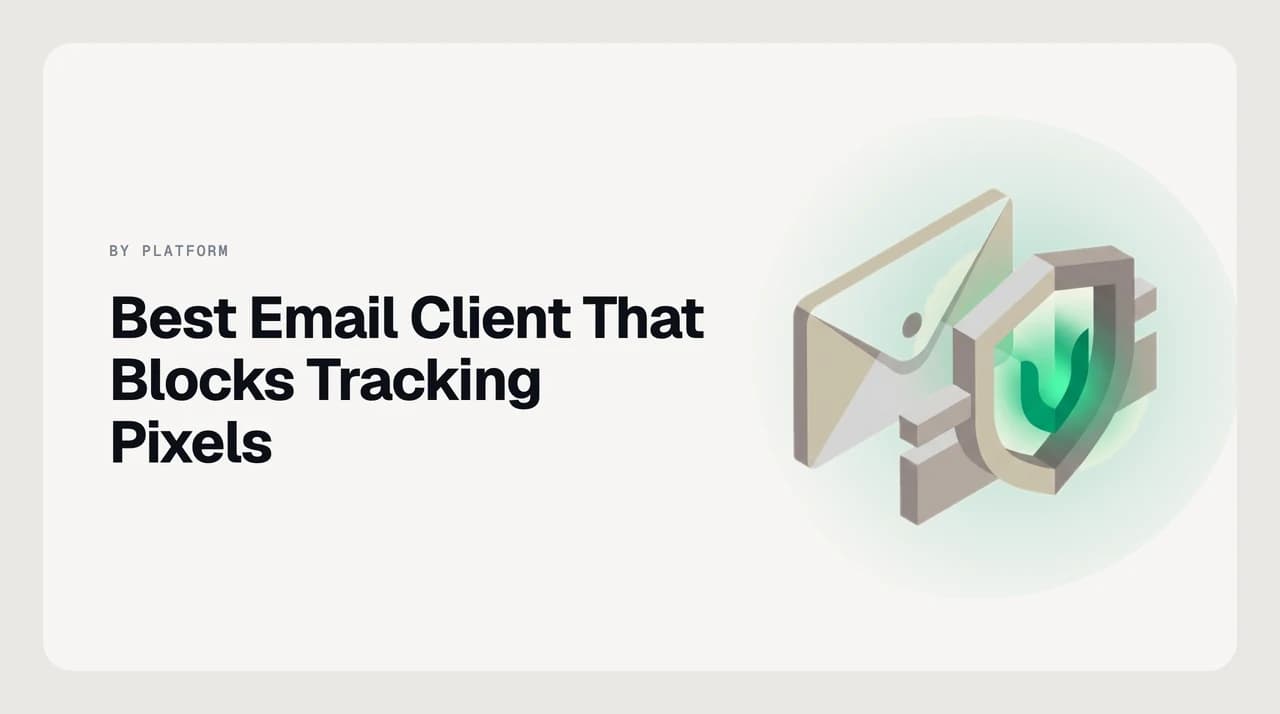 Comparison of email clients that block tracking pixels, showing how remote images, spy pixels, and link redirects are handled across AI Emaily, Proton Mail, Apple Mail, HEY, Tuta, Thunderbird, Fastmail and Gmail