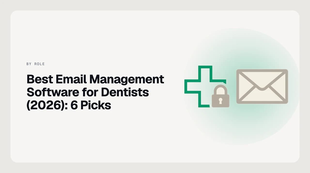 Best email management software for dentists — a dental front-desk inbox triaging new-patient enquiries, insurance and lab email