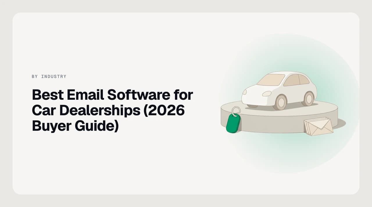 Best email software for car dealerships in 2026 — a dealership inbox sorting direct email leads, OEM factory mail, finance documents and service scheduling into separate lanes