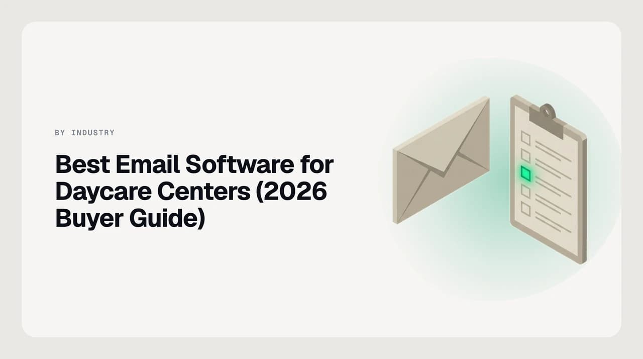 Best email software for daycare centers in 2026 — a shared enquiries mailbox showing waitlist and enrolment inquiries triaged by an AI assistant alongside a separate mailbox for state licensing correspondence in a preschool office