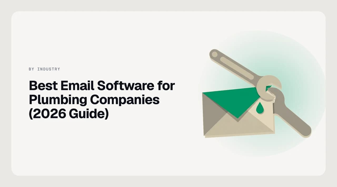 Best email software for plumbing companies in 2026 — a plumbing office inbox sorting emergency calls, property-manager work orders, commercial bid invitations and supply-house mail into separate lanes