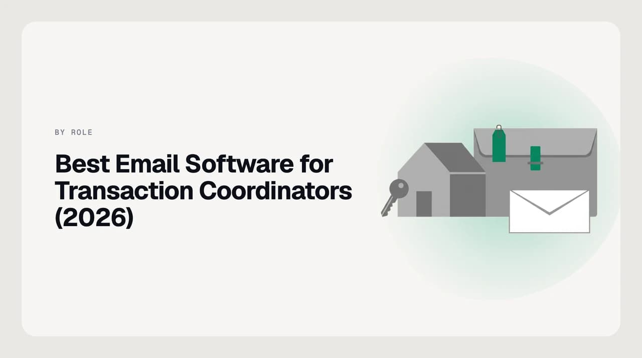Best email software for real estate transaction coordinators, showing files under contract sorted by closing date with lender, title, and agent threads grouped