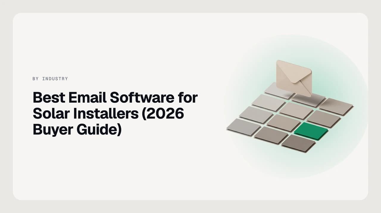 Best email software for solar installers 2026 — a residential solar office inbox sorting permit, utility interconnection, lender and homeowner threads across a multi-month project