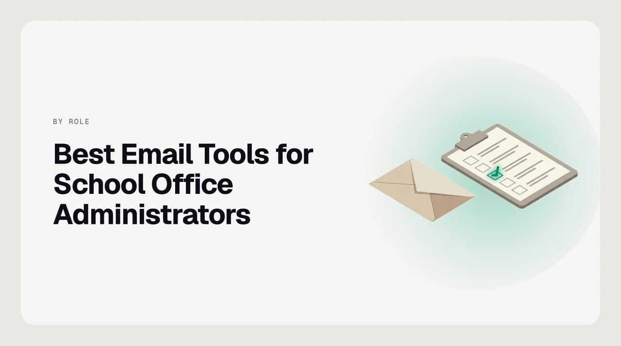 Comparison of the best email software for school office administrators, showing parent-email triage, a shared front-office inbox, and FERPA-aware AI drafting.