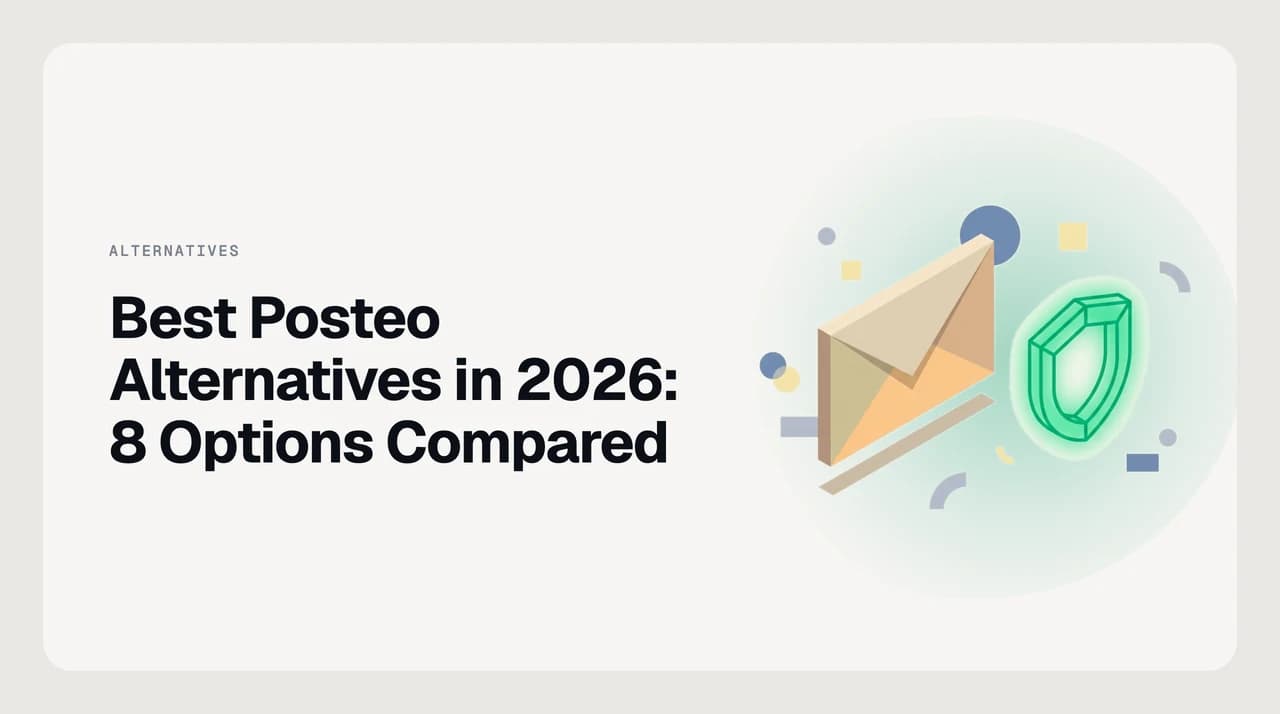 Best Posteo alternatives in 2026 — seven privacy-first email providers that support custom domains, plus one AI client, arranged on a custom-domain axis