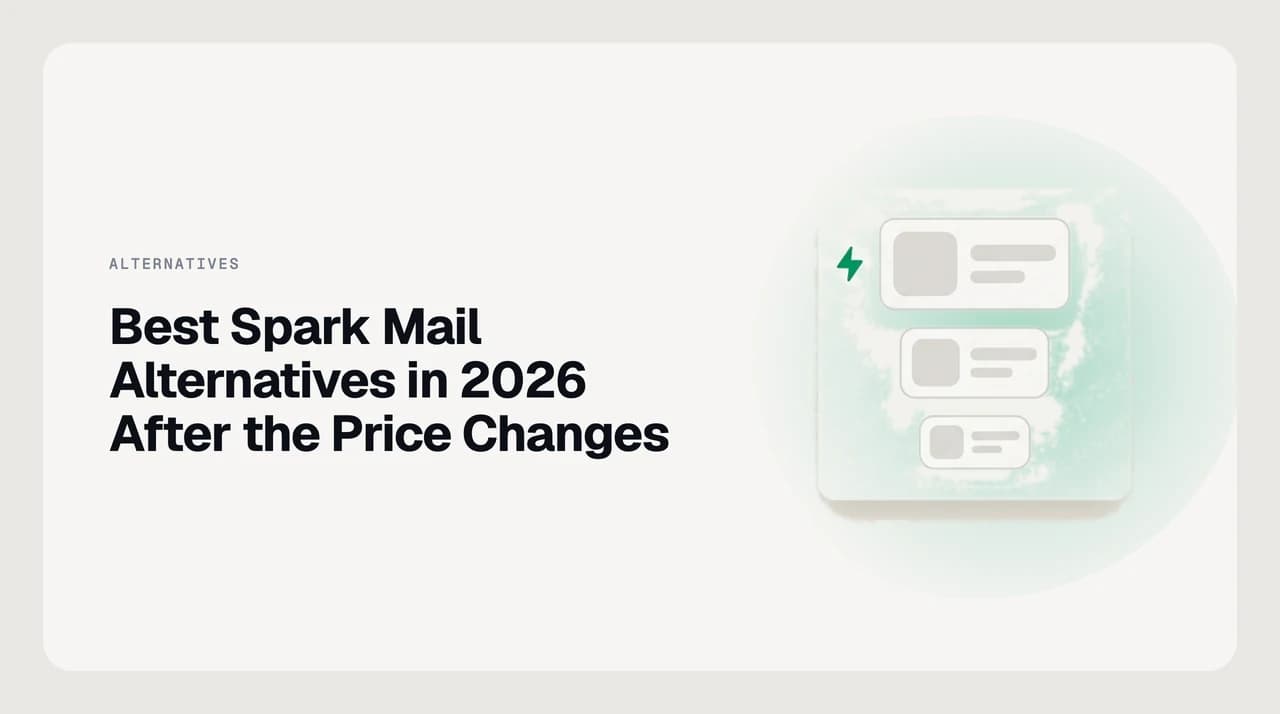 Ranked shortlist illustration comparing Spark Mail alternatives in 2026 across smart inbox quality, cross-platform reach, and credential storage