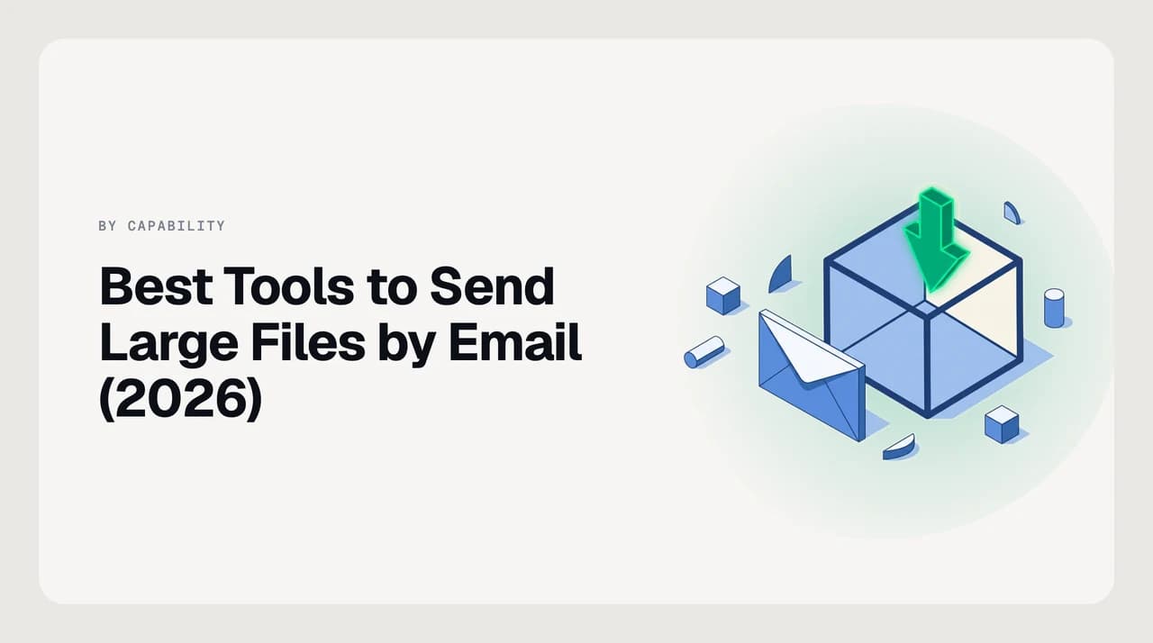 Best tools to send large files by email in 2026 — a ranked shortlist of transfer services that bypass the 25 MB Gmail and 20 MB Outlook attachment limits