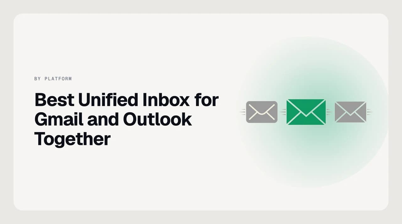 Best unified inbox for Gmail and Outlook together — one screen showing a Gmail account and a Microsoft 365 mailbox with shared search and threading