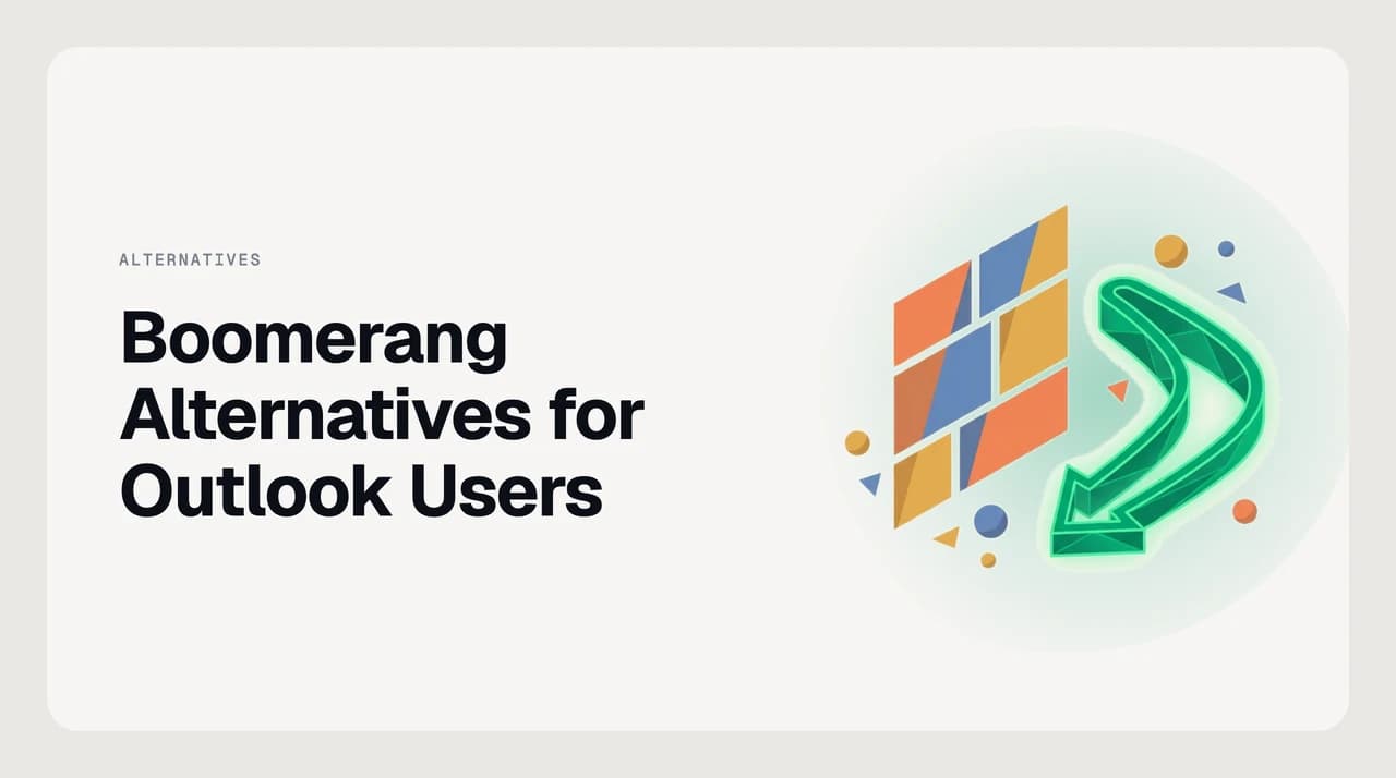 Boomerang alternatives for Outlook users compared — a Microsoft 365 mailbox at the centre, with native Delay Delivery and Follow Up flags plus certified add-ins and replacement clients branching off