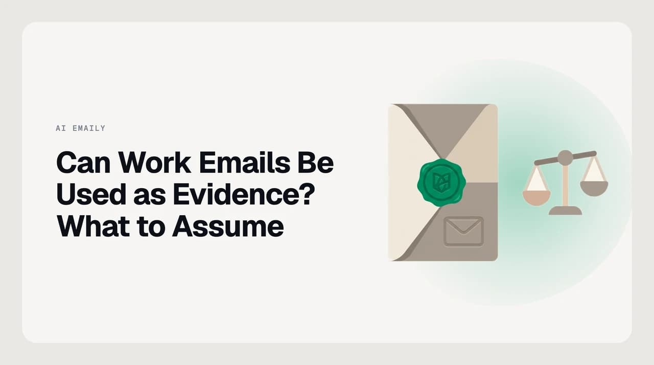Illustration for whether work emails can be used as evidence, showing a work email preserved as a legal record