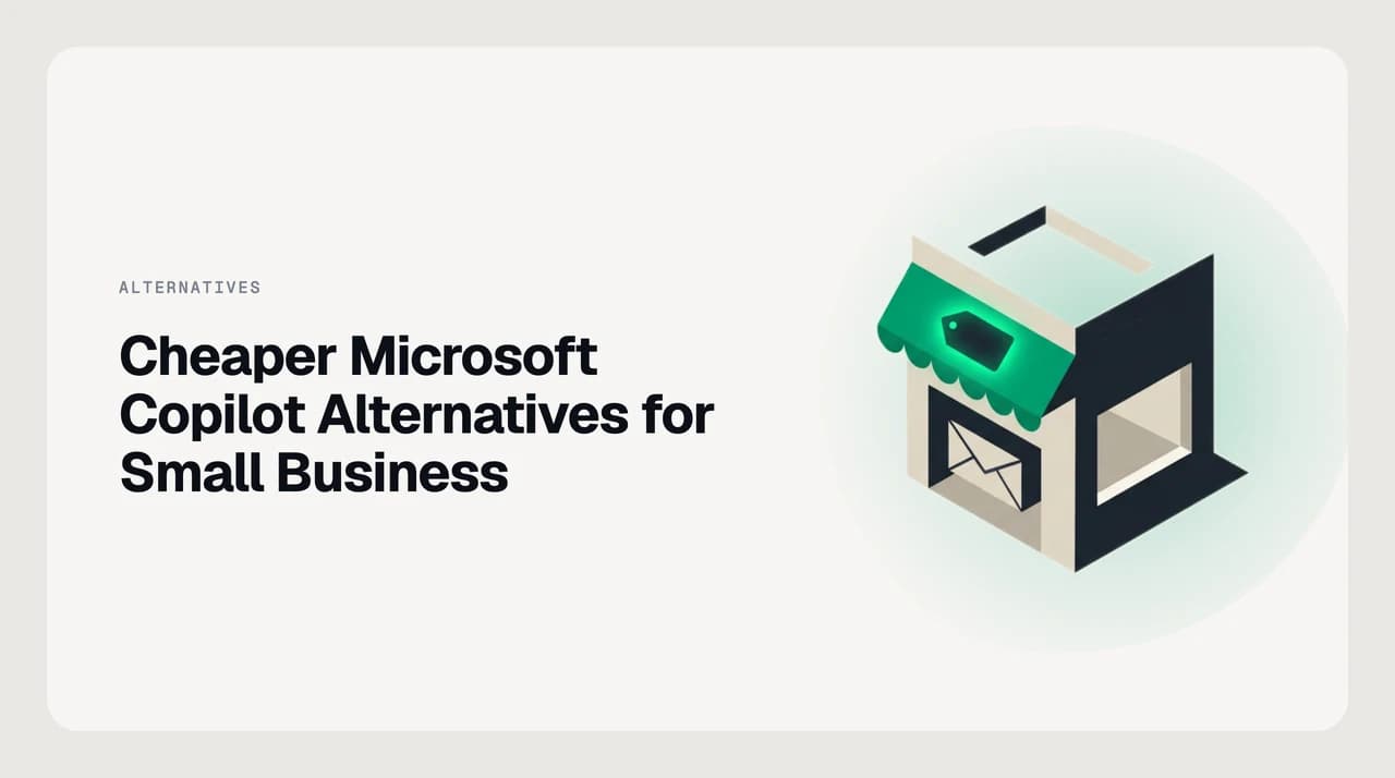 A ranked shortlist of cheaper Microsoft Copilot alternatives for small business, compared on seat model, provider coverage and what each one actually replaces in the inbox