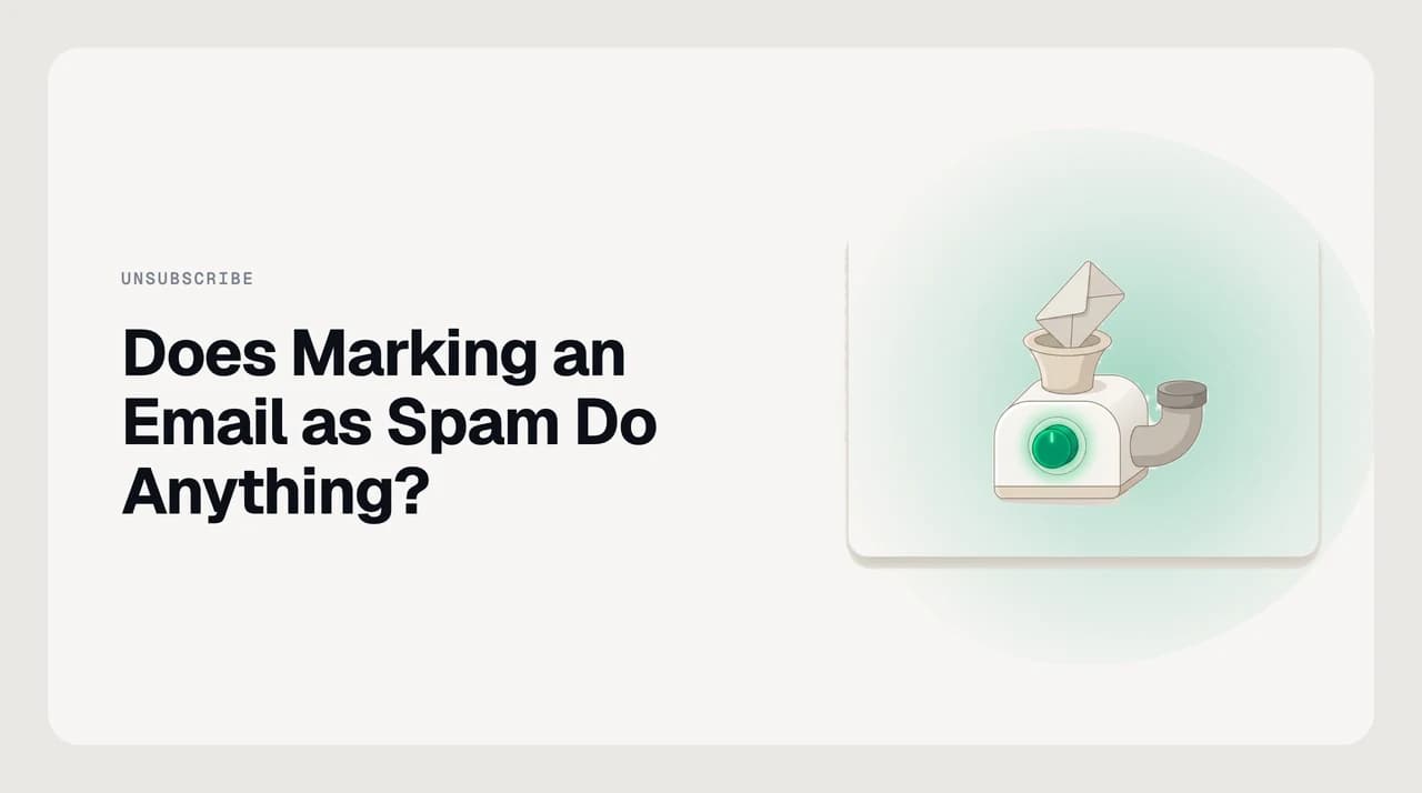 Does marking an email as spam do anything — diagram showing three paths a spam report takes: personal filter training, shared classifier signal, and feedback loop notification back to the sender