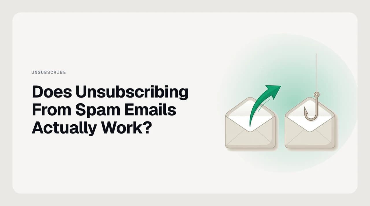 Does unsubscribing from spam emails work — a legitimate newsletter footer next to a phishing lookalike, with the differences highlighted.