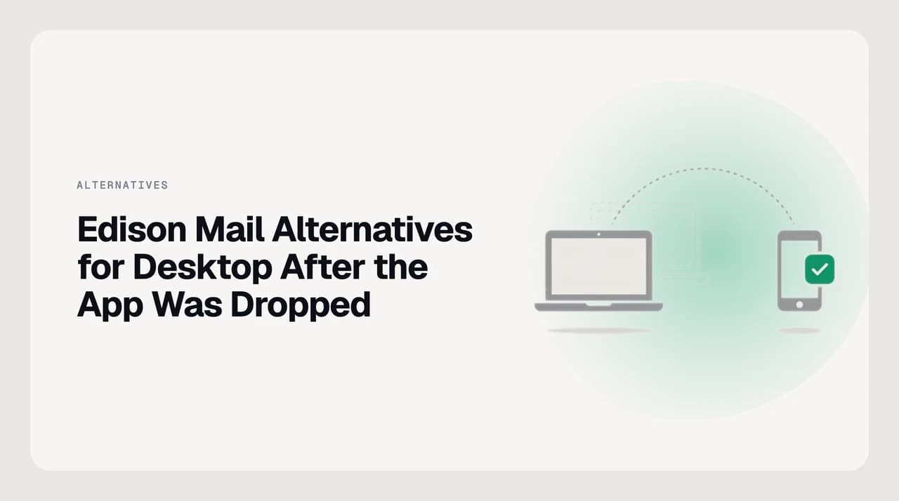 Ranked shortlist illustration comparing Edison Mail desktop alternatives after the native Mac app was discontinued