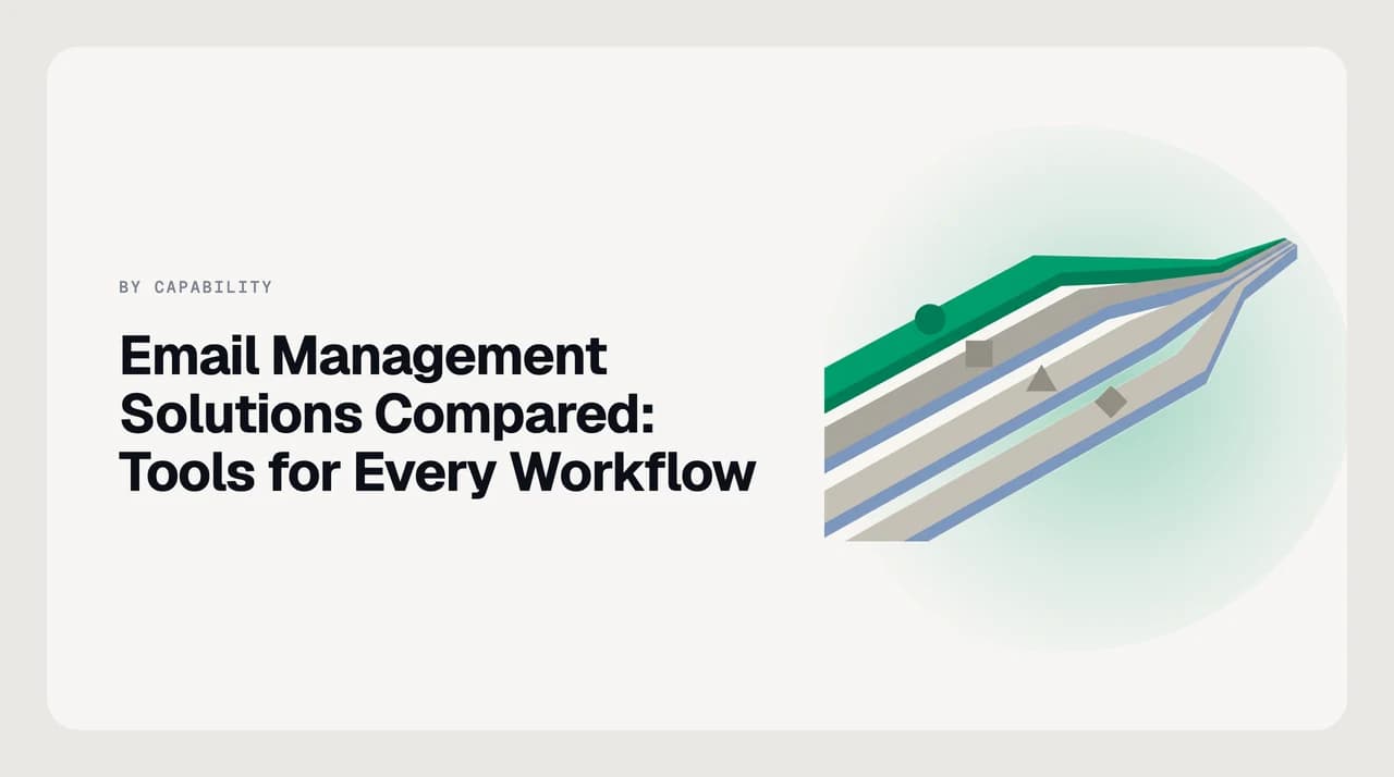 Email management solutions compared across four workflows — solo founder, sales team, support team and agency — matching AI clients, shared inboxes and server-side triage layers to each scenario.