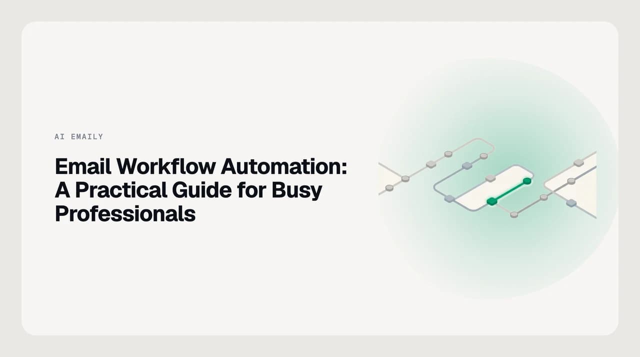 Email workflow automation guide for professionals — the three layers of email automation stacked from rules to AI triage to cross-app flows