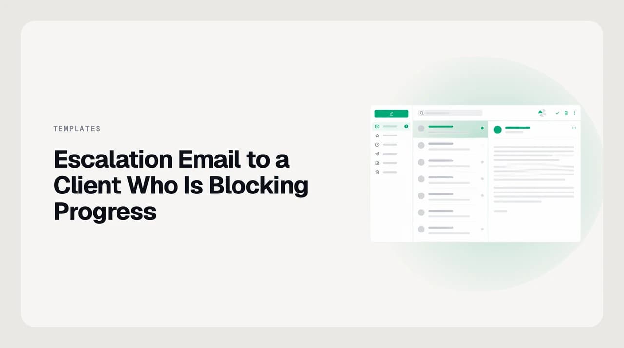 Illustration of an email routing upward through a client organization chart, representing how to escalate an issue with a client by email