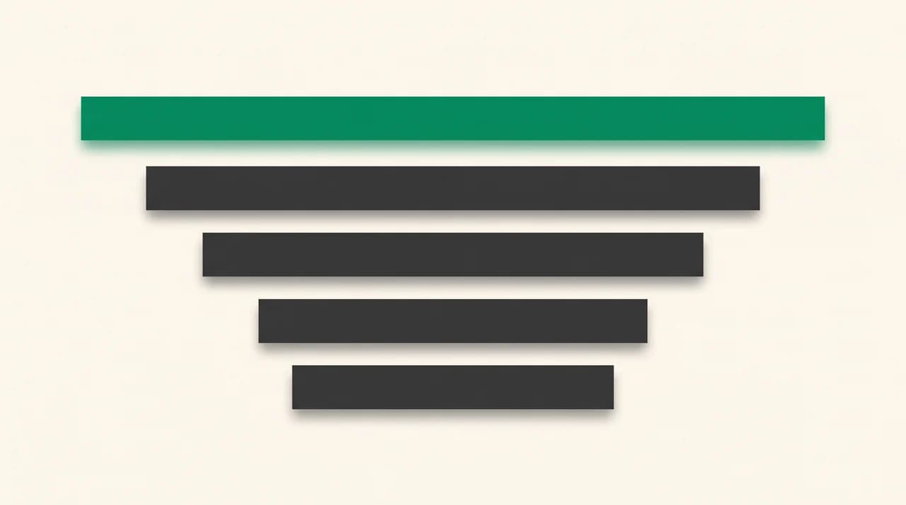 Ranked horizontal bars of decreasing length representing eight AI auto-reply tools, with the longest top bar highlighted in green
