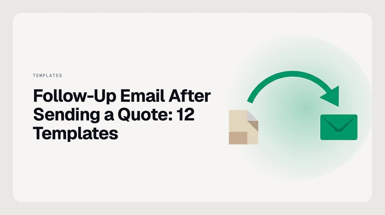 Quote follow-up email sequence showing day 2, day 7, day 14, and close-the-file touchpoints for a stale proposal
