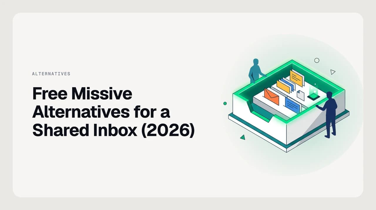 Free Missive alternatives for a shared inbox in 2026 — a ranked shortlist of eight free shared team inbox options, from Missive's own free plan to Google Collaborative Inbox, Microsoft 365 shared mailboxes, Hiver Free, Drag Free, and self-hosted Freescout and Chatwoot