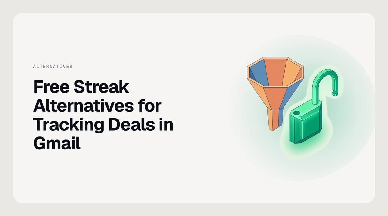 Free Streak alternatives for tracking deals in Gmail — free CRMs, free Gmail add-ons and a labels-plus-follow-ups workflow that needs no extra tool, grouped by funding model