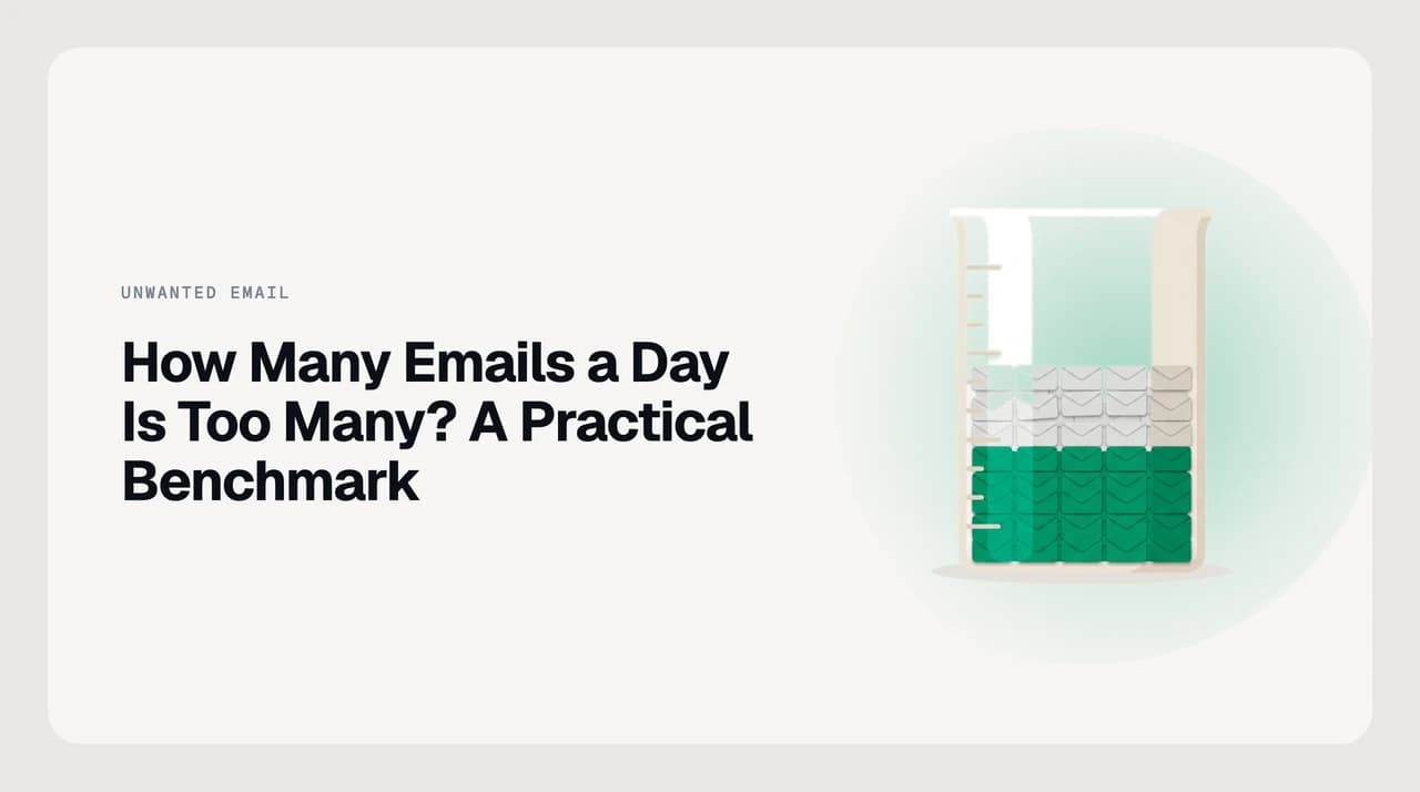 How many emails a day is too many — a week-long log of inbox arrivals split into decide, read and ignore piles.