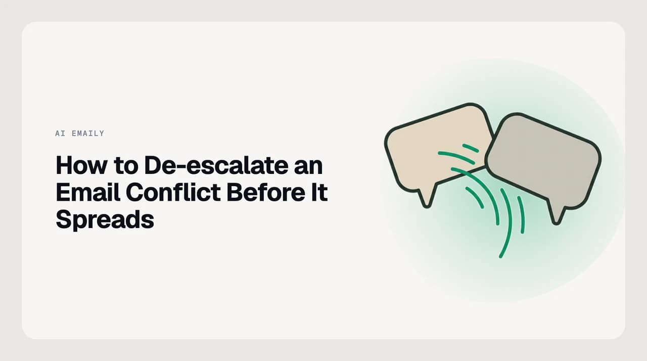 Illustration for how to de-escalate an email conflict — a cooling-down thread before it reaches leadership