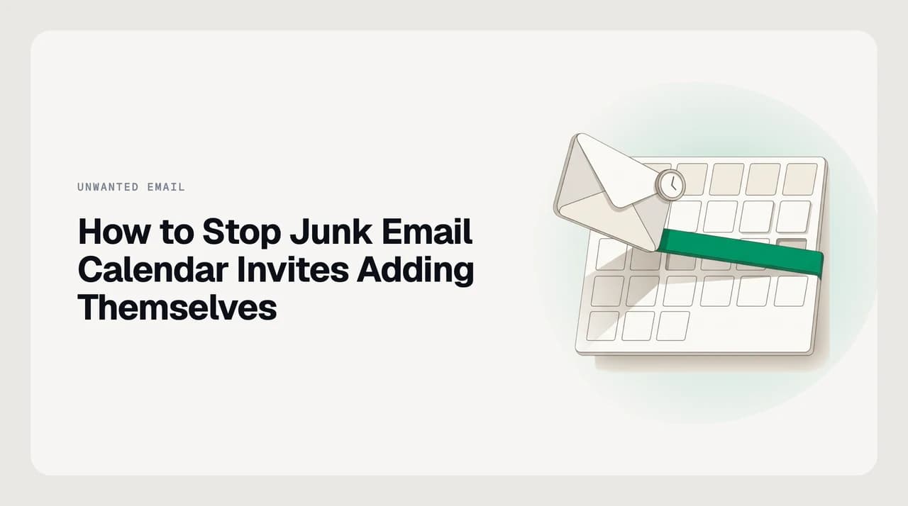 Junk email calendar invitation being intercepted before it can automatically add itself to a calendar