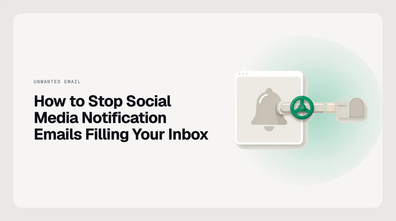 Inbox flooding with social media notification emails from Facebook, Instagram, YouTube, Reddit, X, TikTok, and Discord