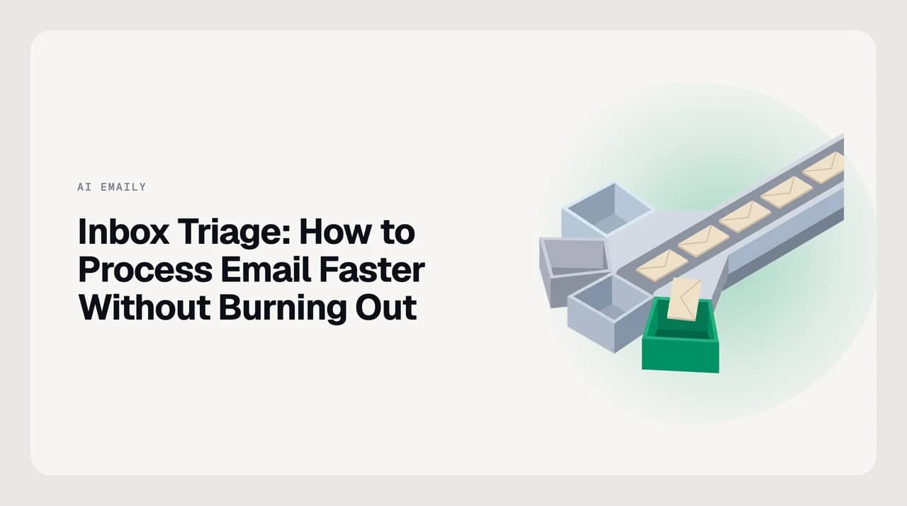 Inbox triage workflow diagram showing how to sort and process email efficiently using a four-bucket system in 2026