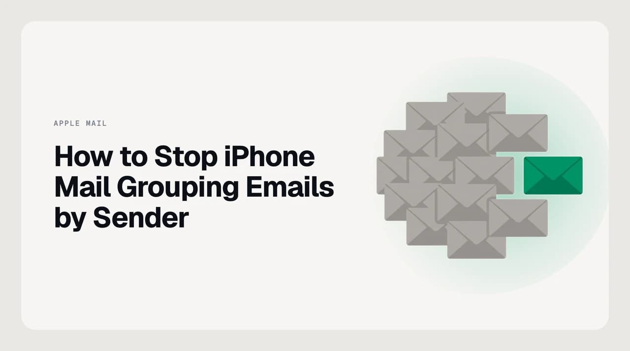 iPhone Mail inbox in the Transactions category showing emails collapsed into grouped sender rows, illustrating the Group by Sender behavior introduced in iOS 18.2