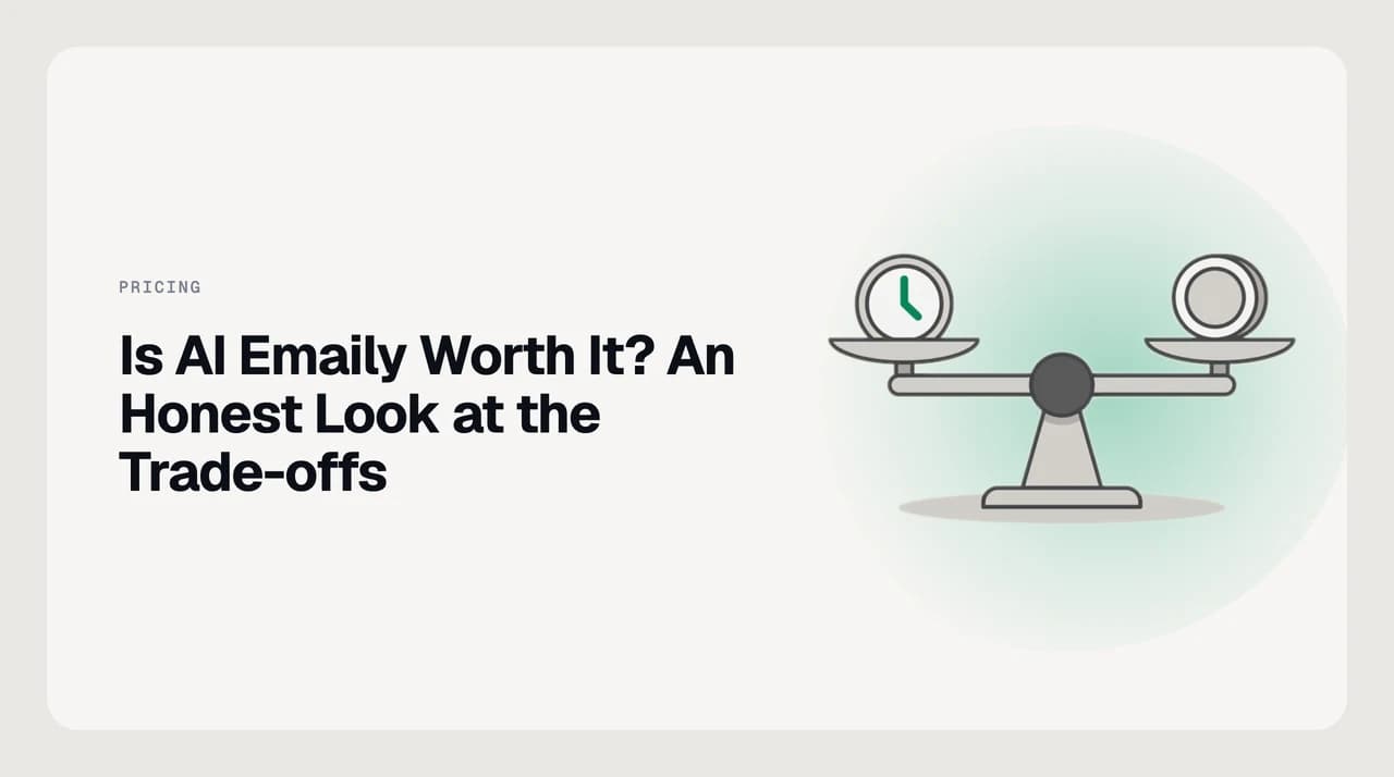 Decision fork comparing whether AI Emaily is worth it across the Free, Pro, Autopilot, and Team plans