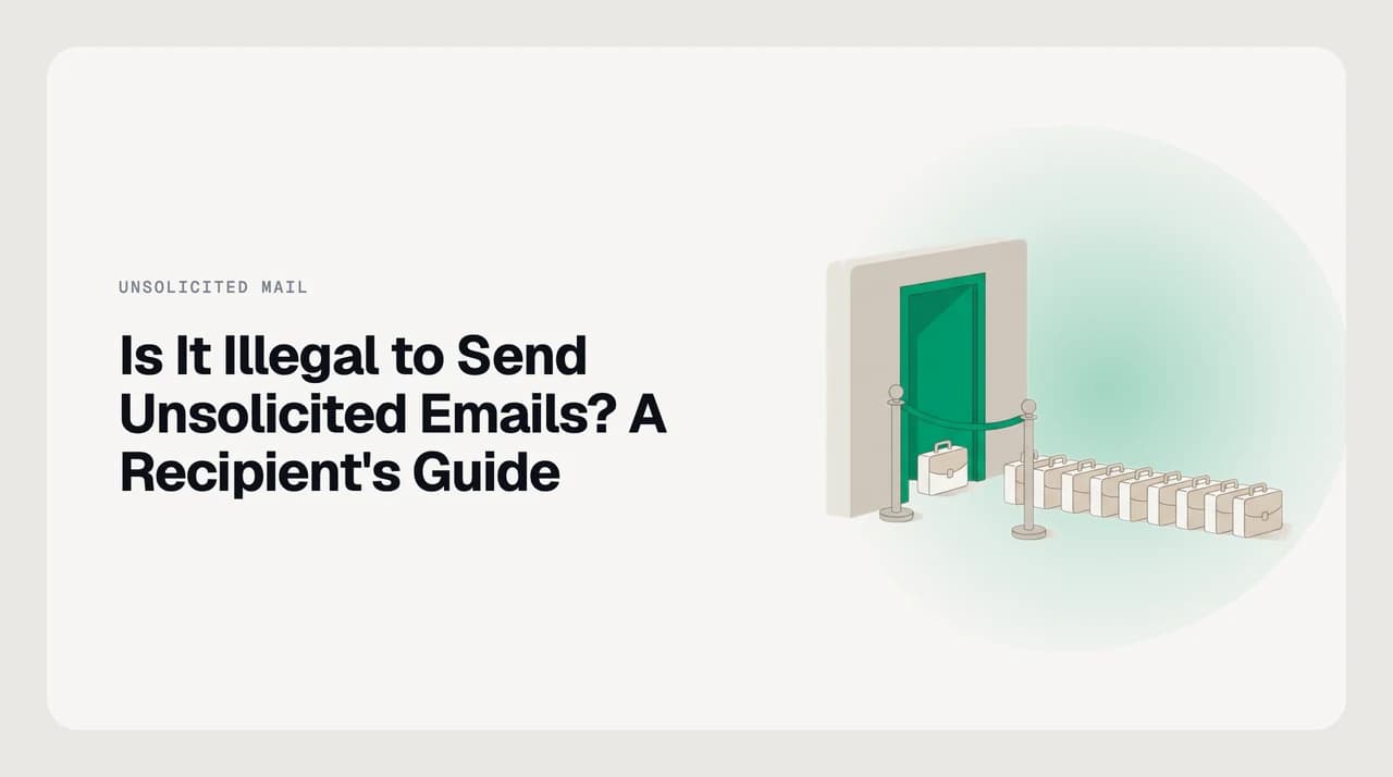 Illustration explaining whether it is illegal to send unsolicited emails and the rights a recipient has under CAN-SPAM and GDPR