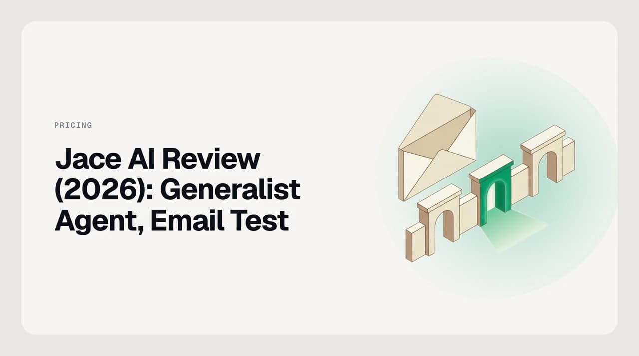 Illustration for a Jace AI review: an email assistant weighing a drafted reply against an automatic rule that fires the moment mail arrives