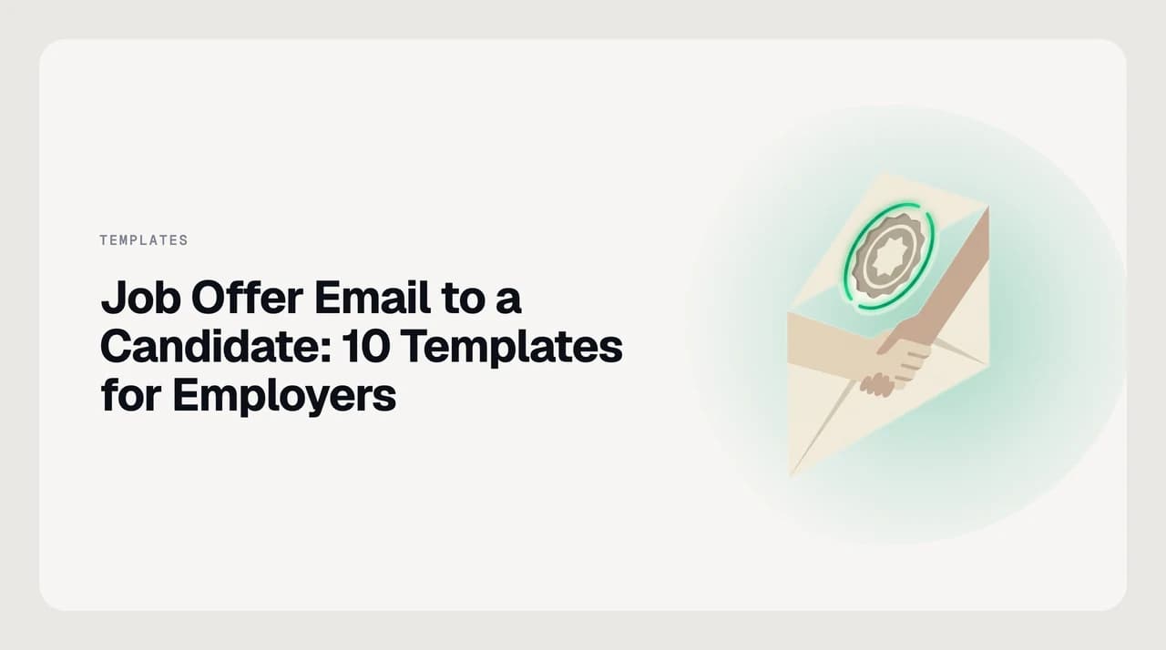 Job offer email to a candidate displayed on a laptop screen, showing a professional hiring message with position title, salary, and a respond-by date