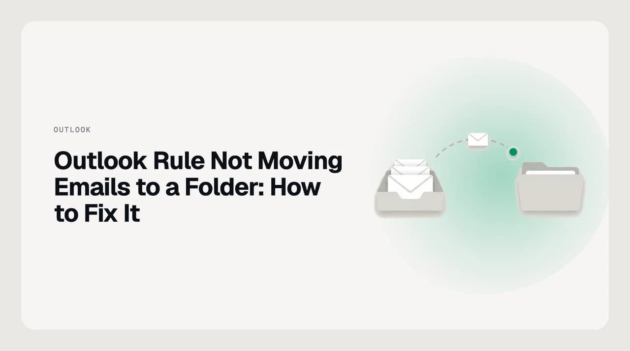 Illustration of an Outlook rule not moving emails to a folder because the target folder lives in a closed PST data file