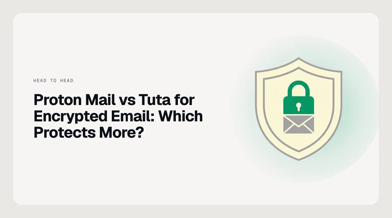 Proton Mail vs Tuta comparison for encrypted email, weighing subject-line encryption against OpenPGP interoperability
