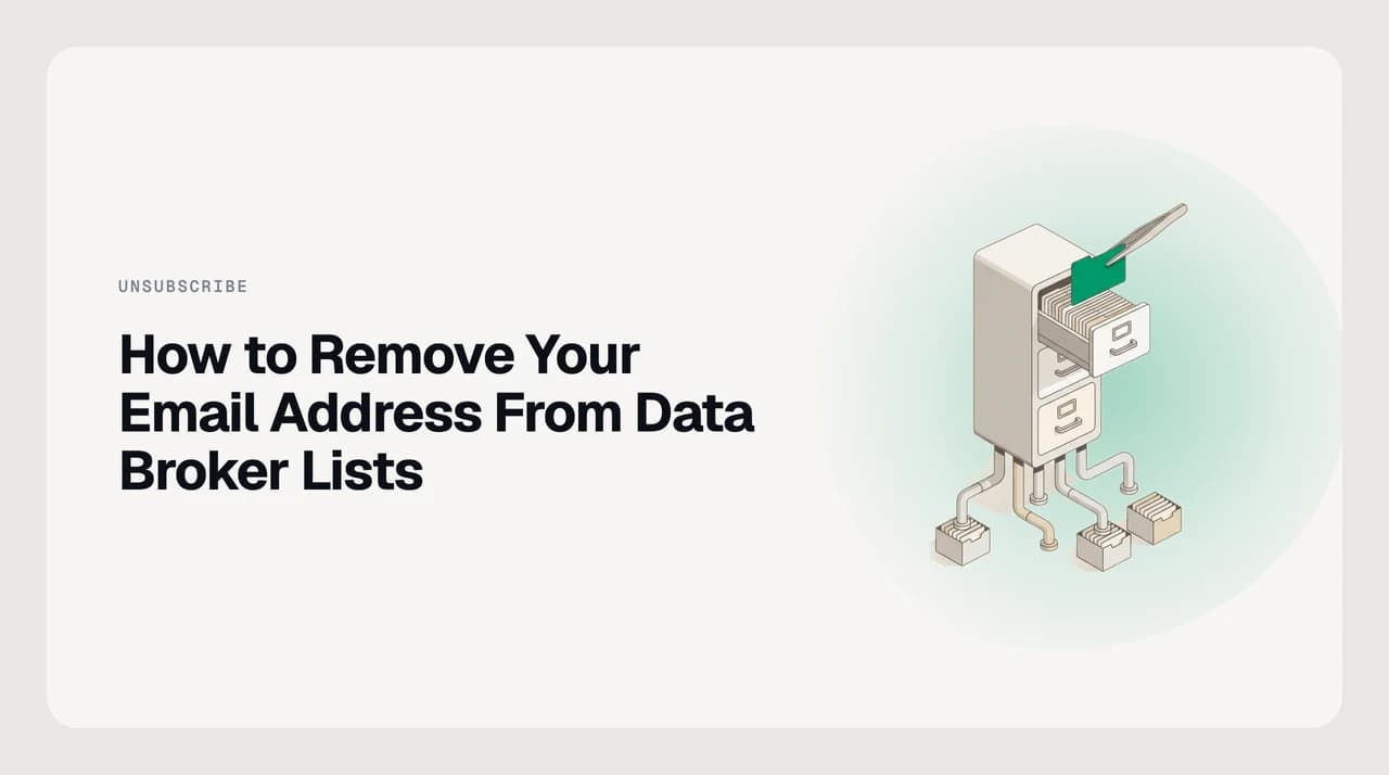 Diagram of how to remove your email address from data broker lists — per-site opt-out forms, statutory deletion rights, and relisting after a data refresh.
