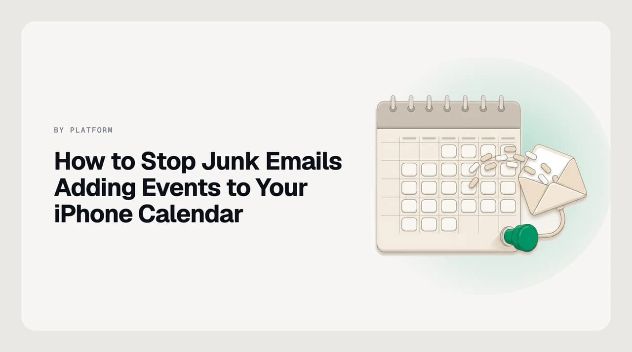 iPhone Calendar view showing unwanted spam events, illustrating how to stop junk emails adding events to your iPhone calendar