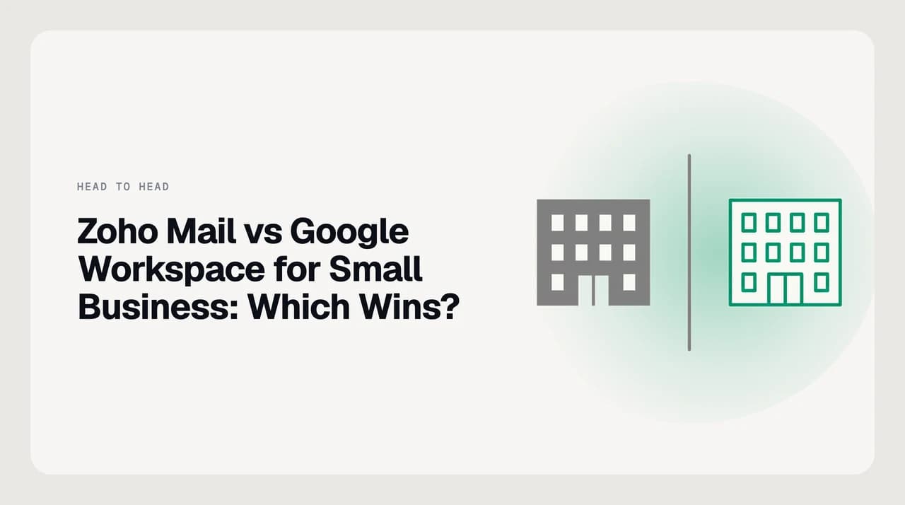 Zoho Mail versus Google Workspace for small business — a side-by-side of cost, admin simplicity, included AI, document collaboration and staff familiarity